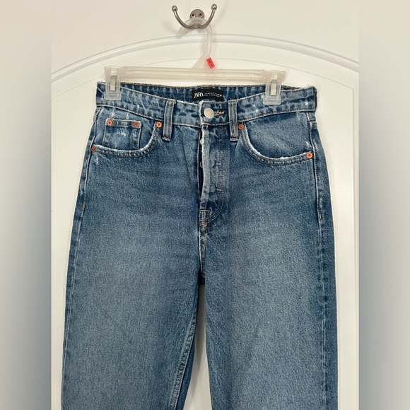 Zara 90s High Rise Straight Leg Denim 100% cotton size 4 - Picture 4 of 12